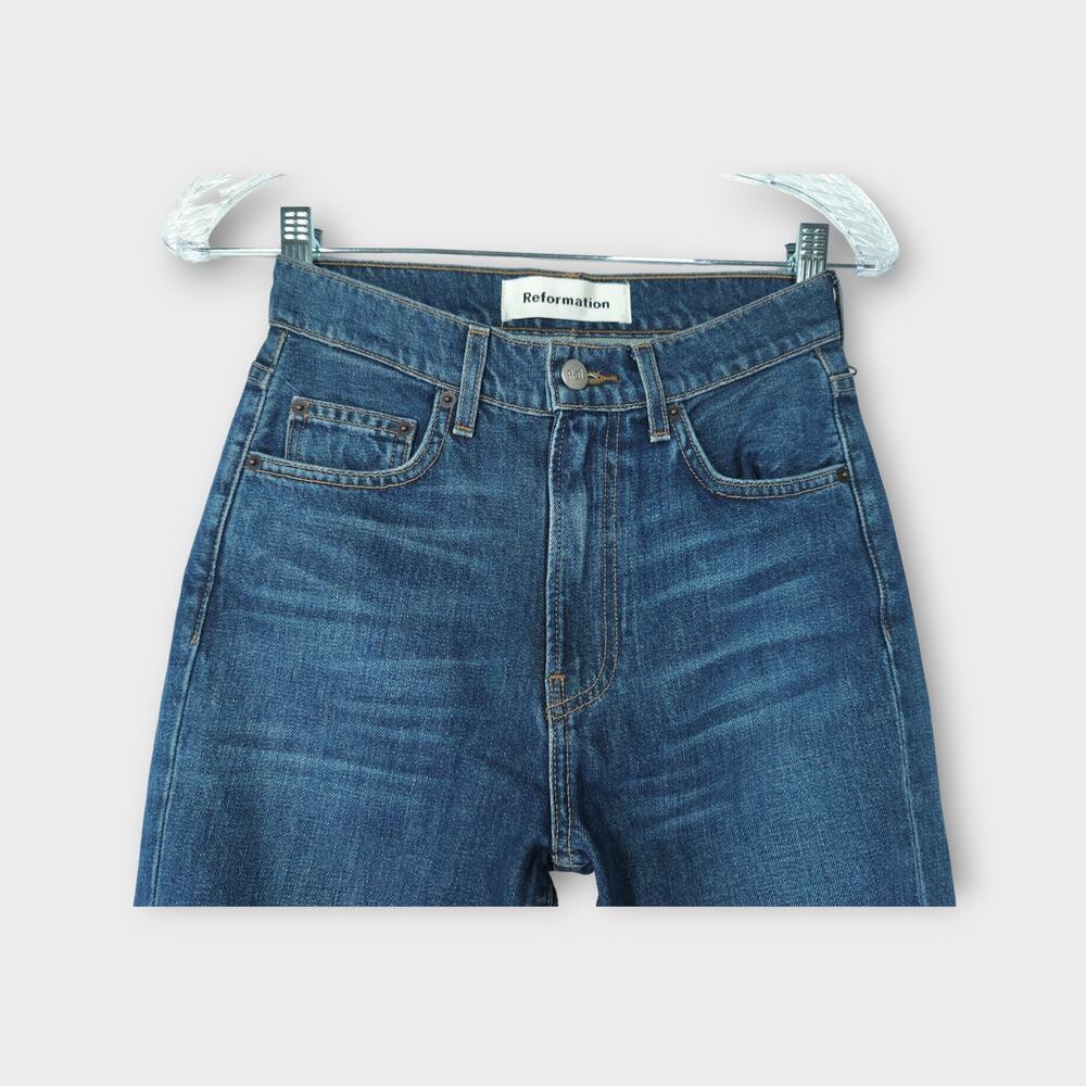 New Without Tags - Womens Reformation Straight Blue Jeans Size 24" - Picture 5 of 8